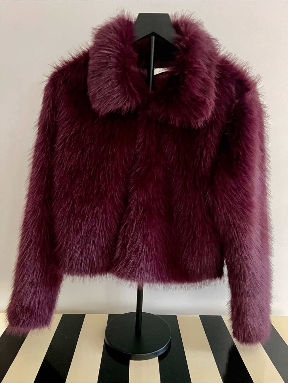 No Boundaries Plum Purple Faux Fur Coat Jacket